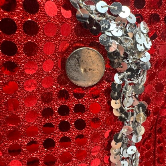 PEP THREADS VTG Sequin Band Jacket Vest Junior Sized MADE IN USA 1990's costume - Picture 15 of 16